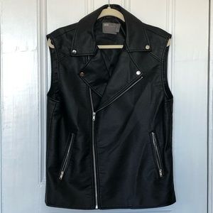 ASOS Faux Leather Vest - Black (Medium)